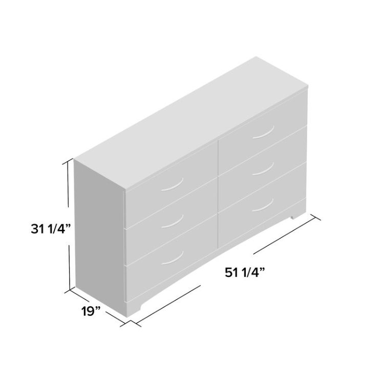 Double Cloud 6 Drawers Chest And Dresser | Revvvd with Palm Gate 6-Drawer Chest, Cloud White