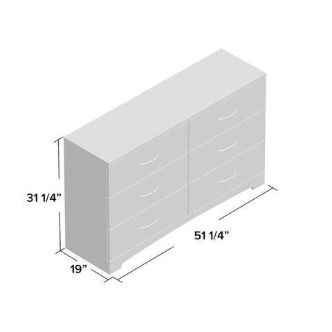 Double Cloud 6 Drawers Chest And Dresser | Revvvd with Palm Gate 6-Drawer Chest, Cloud White