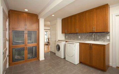 Downstairs Laundry Room Inspiration (Kennels) | Mudroom Remodel ... inside Creating the Perfect Laundry Sanctuary for Dog Lovers