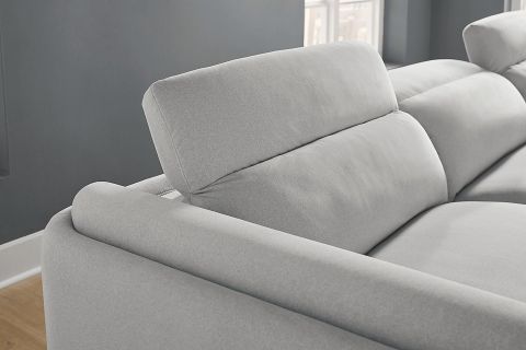 Drew & Jonathan Dillon Smoke Gray Chenille Fabric 5 Pc Dual Power ... for Dillon 5 Narrow, Concrete Gray