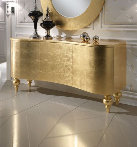Dv Home Gold Leaf Buffet Sideboard | Juliettes Interiors | Gold ... in Gold Leaf Eight Drawer Cabinet