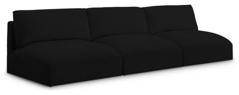 Ease Fabric Upholstered Modular Sofa, 3 Piece: 3 Armless - Transitional ... inside Indulge Upholstered Modular Sofa, Black, 3-Piece: 3 Armless Chair, Fiber Stuffed Vegan Leather