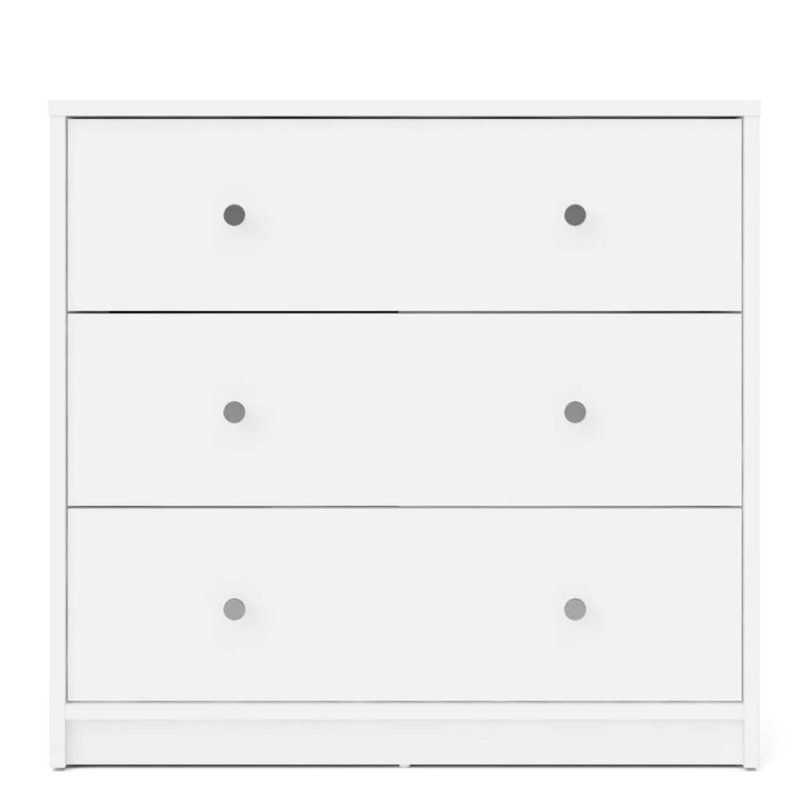 Ebern Designs 3 Drawer Dresser, White | Wayfair intended for The Versatility of Cresco 3 Drawer Dresser in Contemporary Bedrooms