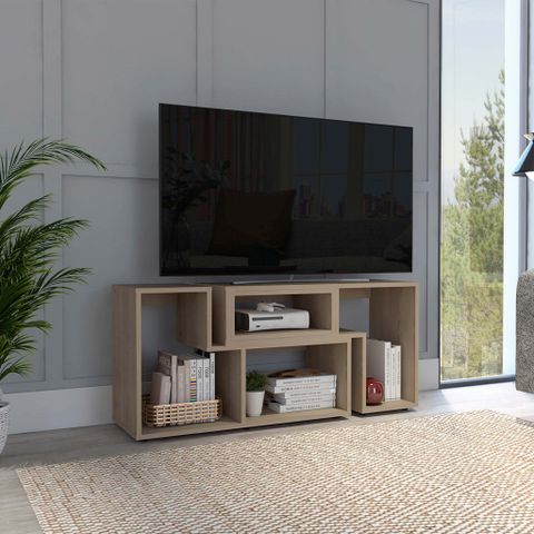 Ebern Designs Being Extendable Tv Stand, Multiple Shelves -Light Pine ... with Harmony Extendable Tv Stand With Multiple Shelves, Light Pine