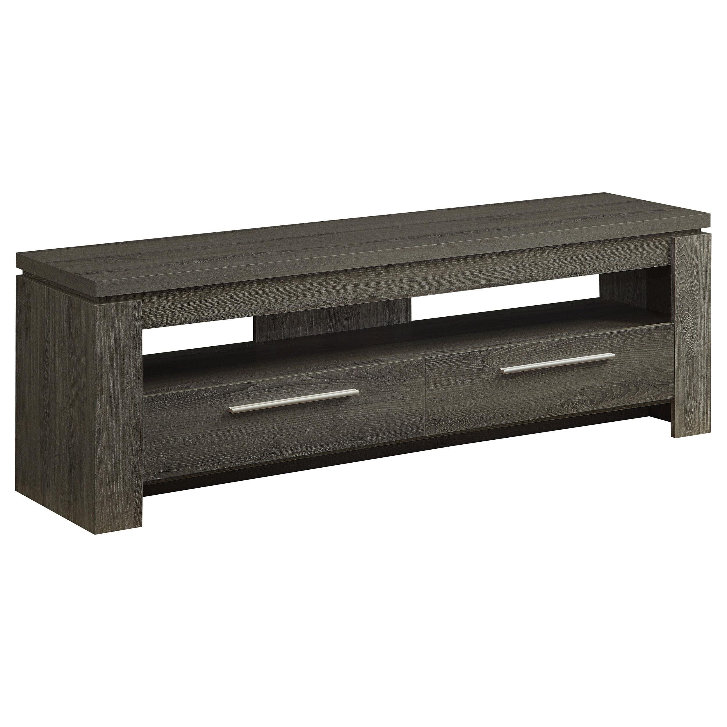Ebern Designs Elegant Design - Davet 2-Drawer Engineered Wood 59&quot; Tv Stand Weathered Grey | Wayfair intended for Elkton 2-Drawer Engineered Wood 59&quot; Tv Stand Mango