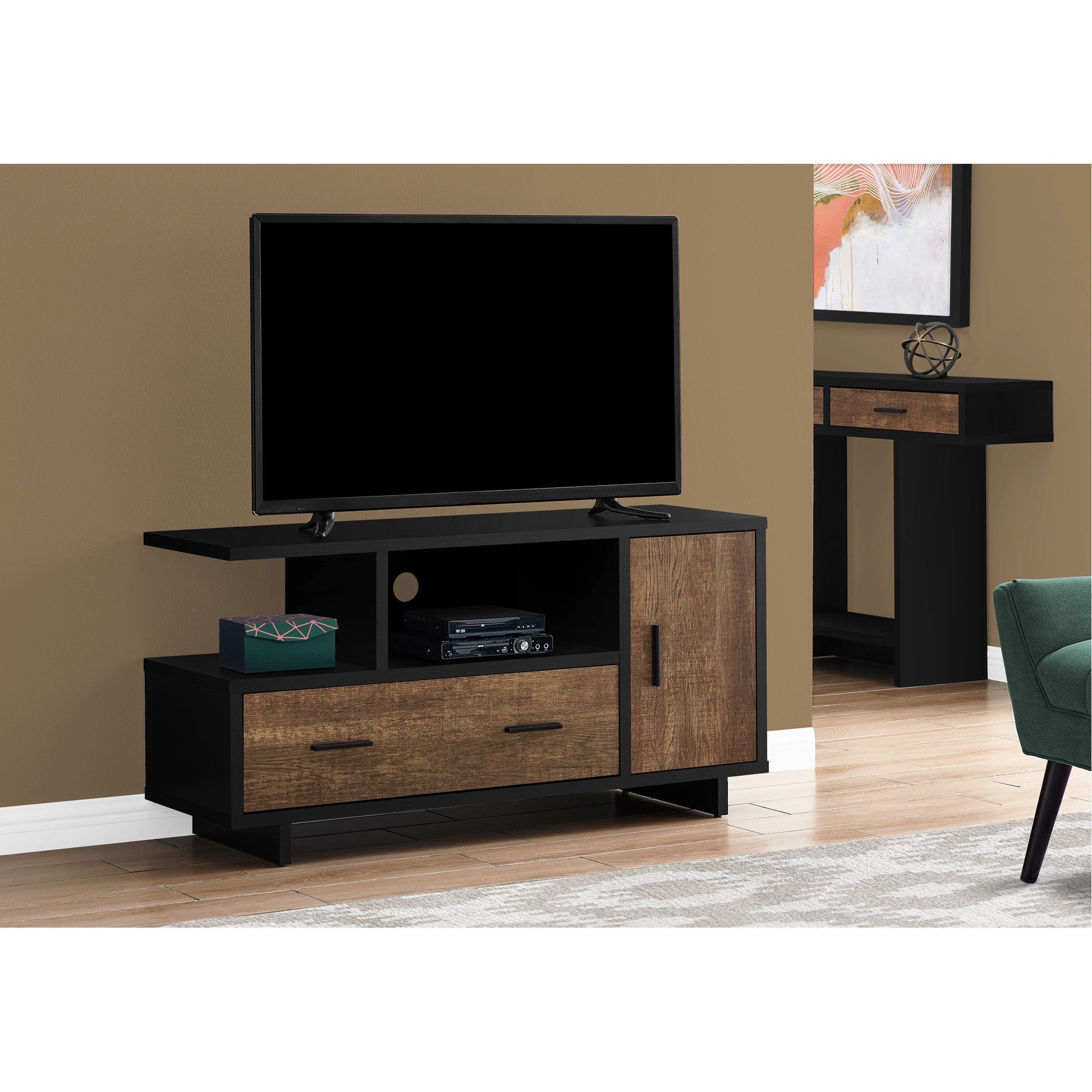 Ebern Designs Tv Stand, 48 Inch, Console, Media Entertainment Center ... with regard to Tv Stand 48 Inch Console Living Room Bedroom Laminate Walnut