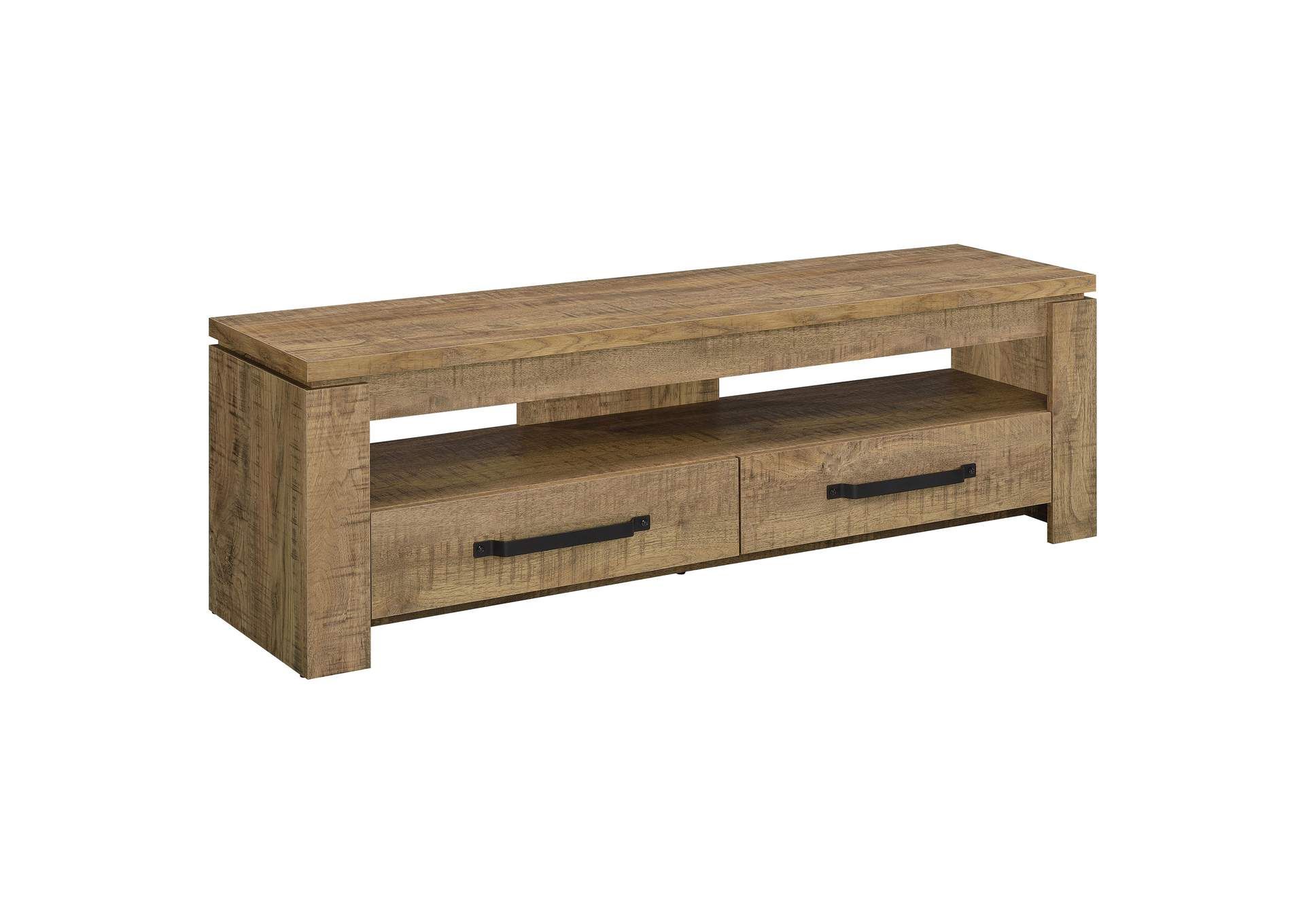 Elkton 2-Drawer Engineered Wood 59-Inch Tv Stand Mango in Design Considerations for Media Centers with Built-in Storage Solutions