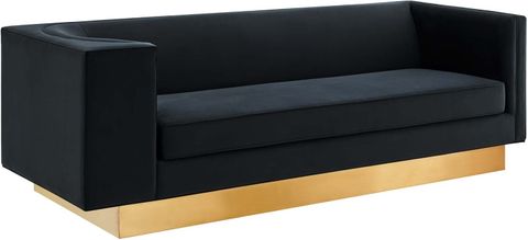 Eminence Upholstered Performance Velvet Sofa In Black By Modway ... inside Eminence Upholstered Performance Velvet Sofa