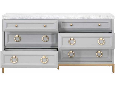 Essentials For Living 6155.Dgr-Bgld/Wht Azure Carrera 6 Drawer Double ... with regard to Azure Carrera 6-Drawer Double Dresser
