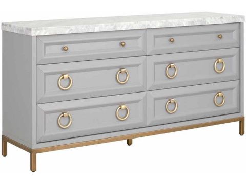 Essentials For Living 6155.Dgr-Bgld/Wht Azure Carrera 6 Drawer Double ... within Real-Life Storage Challenges Solved by Azure Carrera 6-Drawer Double Dresser