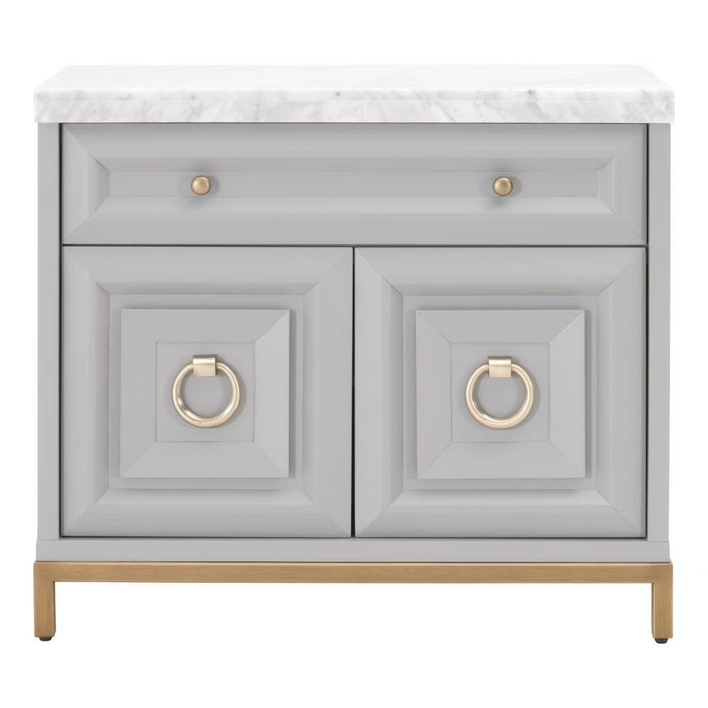 Essentials For Living Azure Media Chest ~ Dove Gray, White Carrera ... with regard to Real-Life Storage Challenges Solved by Azure Carrera 6-Drawer Double Dresser