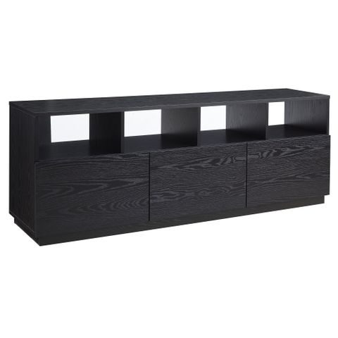 Evelyn&Zoe Cumberland Rectangular Tv Stand For Tv's Up To 75", Black ... for Understanding the Campello Rectangular Tv Stand For Tv'S Up To 78 In Black Grain