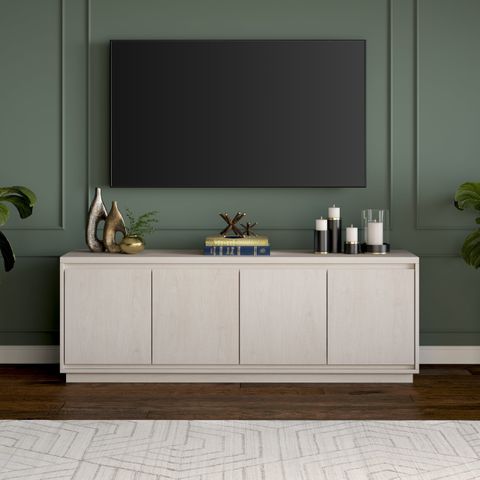 Evelyn&Zoe Presque Rectangular Tv Stand For Tv's Up To 75", Alder White ... regarding Oswald Rectangular Tv Stand For Tv's Up To 75 In Alder White
