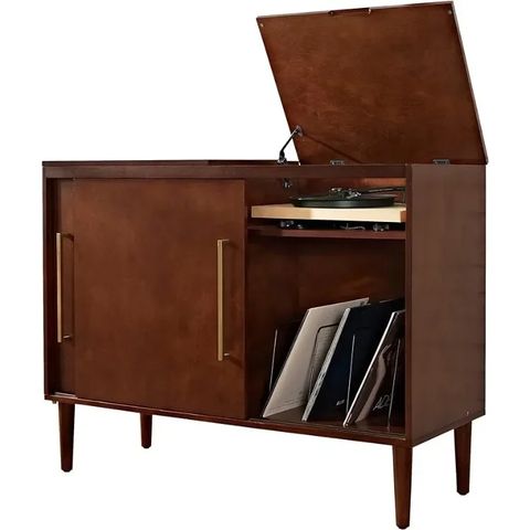 Everett-Mid-Century-Modern-Media-Console-Mahogany-Hinged-Top-Reveals ... pertaining to How Everett Media Console Mahogany Became a Cornerstone of Mid-Century Aesthetics