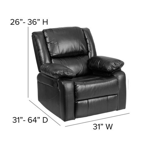 Flash Furniture Harmony Series Black Leathersoft Recliner | Black ... with Flash Furniture Harmony Leathersoft Upholstered Reclining Sofa In Black