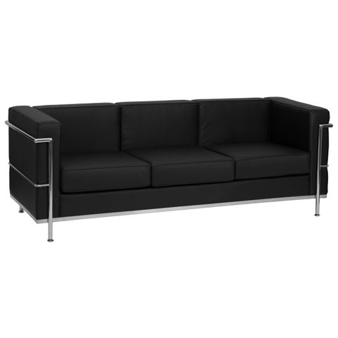 Flash Furniture Hercules Regal Series Contemporary Black Leathersoft ... intended for Flash Furniture Hercules Imagination Series Sofa Frame In Black