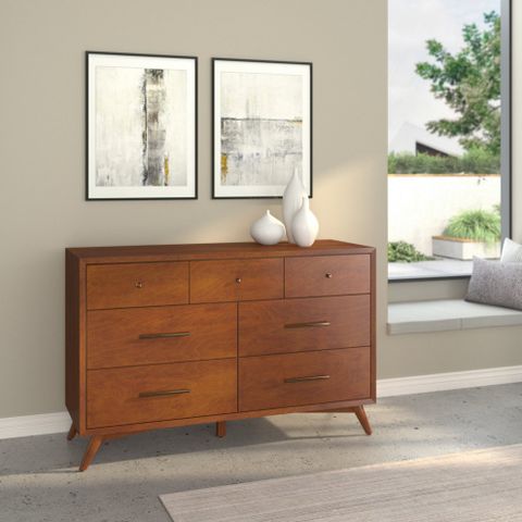Flynn Mid Century Modern 7 Drawer Dresser - Midcentury - Dressers - By ... with Exploring the Timeless Elegance of Gray Wood Finishes in Furniture