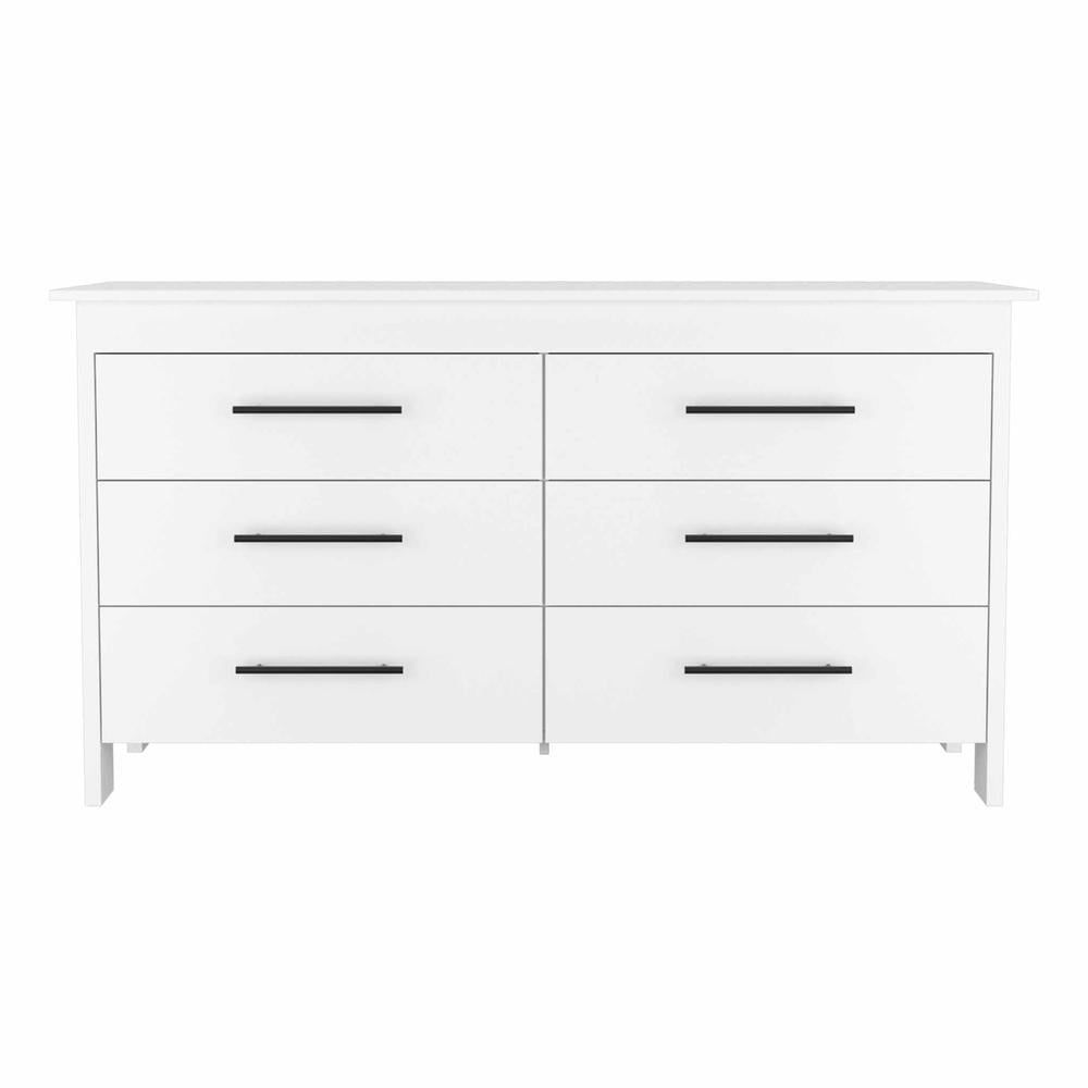 Fm Furniture Luxor Modern Wood Bedroom Double Dresser With 6-Drawer In ... inside Luxor 6 Drawer Double Dresser, Black