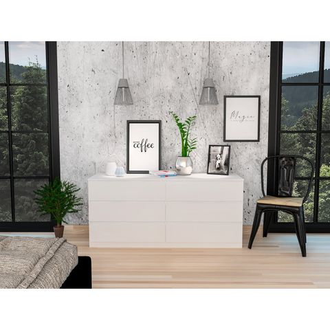 Fm Furniture Seul Modern Minimal Six Drawer Double Dresser With ... throughout Fm Furniture Seul Modern Minimal Six Drawer Double Dresser With Superior Top