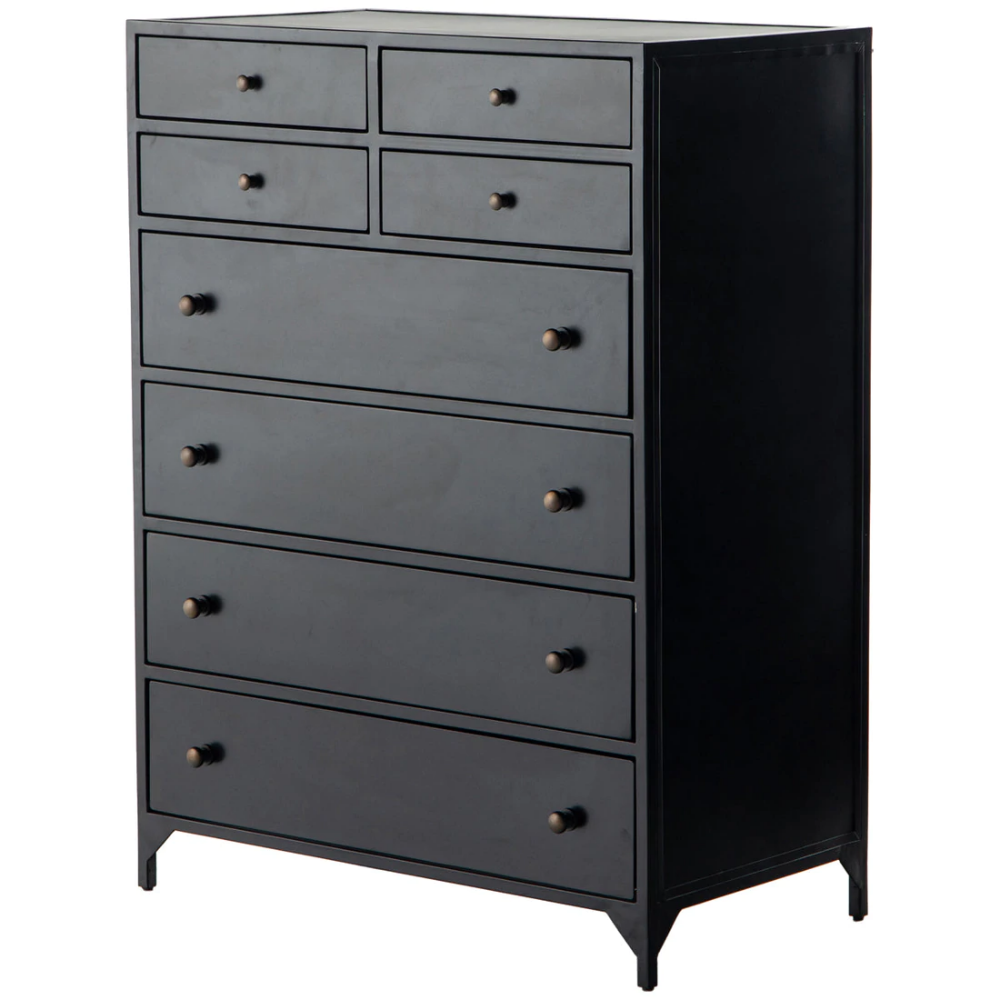 Four Hands Belmont Belmont 8-Drawer Tall Dresser | Tall Dresser ... pertaining to Belmont 8 Drawer Tall Dresser, Black