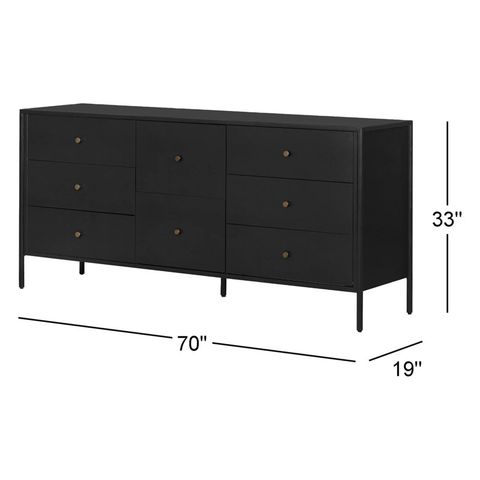 Four Hands Soto 8 Drawer Dresser-Black & Reviews | Perigold pertaining to Soto 8 Drawer Dresser, Black