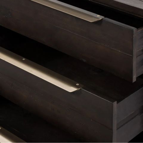 Four Hands Wyeth 3 Drawer Dresser Dark Carbon | Gracious Style inside Wyeth 3 Drawer Dresser, Dark Carbon