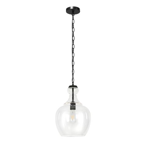 Free Shipping! Evelyn&Zoe Verona 11" Wide Pendant With Glass Shade In ... throughout Zeno 8.5 Wide Pendant With Metal Shade In Blackened Bronze/Blackened Bronze