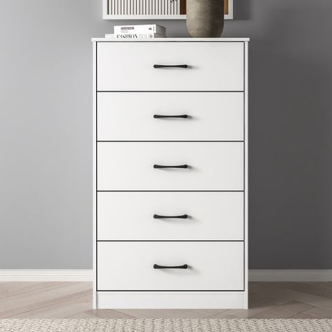 Free Shipping! Mainstays Ardent 5 Drawer Dresser, White, Easy Assembly ... within Washington 5 Drawer Dresser With Metal Handles, White/ Light Oak