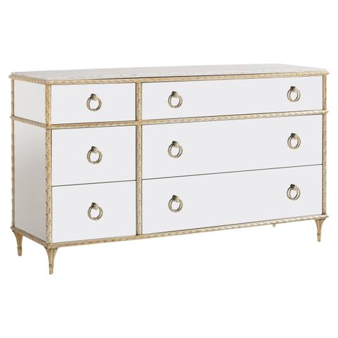 French Marble Top Dresser - Gold For Sale At 1Stdibs inside Modernist Medium Gloss Finish Dresser, Brushed Gold