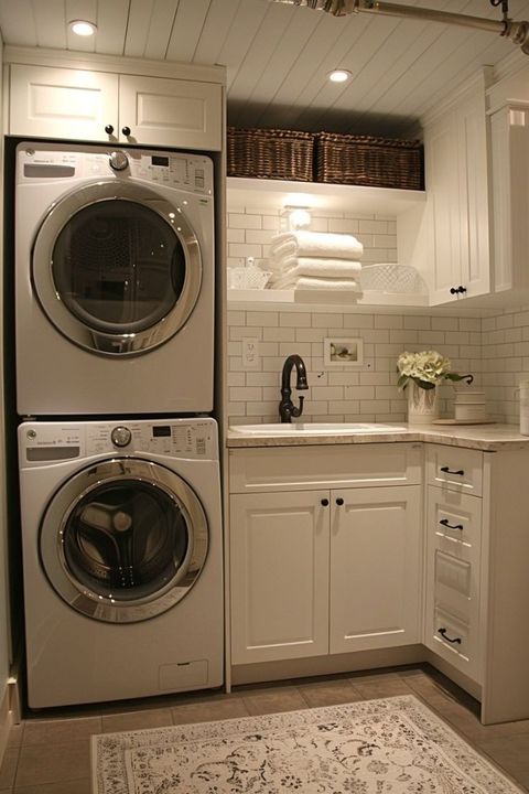From Drab To Fab: 30 Basement Laundry Room Before & After Ideas (2024 ... regarding