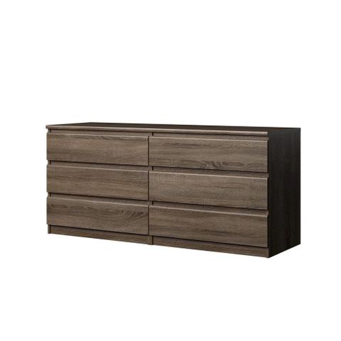 Furnifact Elegant Truffle Oak Double Dresser With Six Spacious Drawers ... inside The Art of Choosing the Right Dresser for Your Modern Bedroom Setup