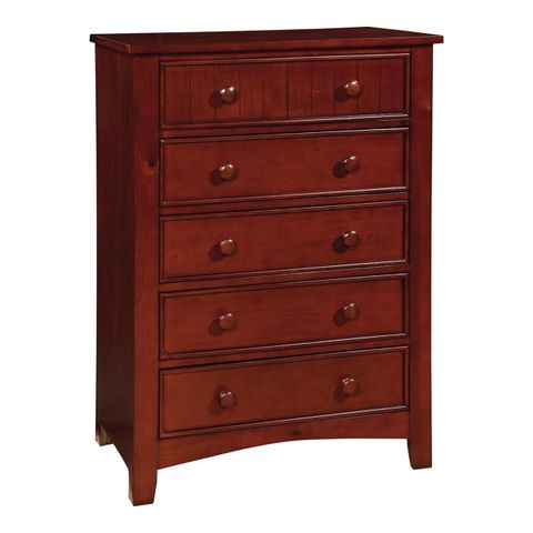 Furniture Of America Geniet 5-Drawer Chest - Cherry Finish - Walmart.com with regard to Exploring the timeless appeal of cherry wood chest designs