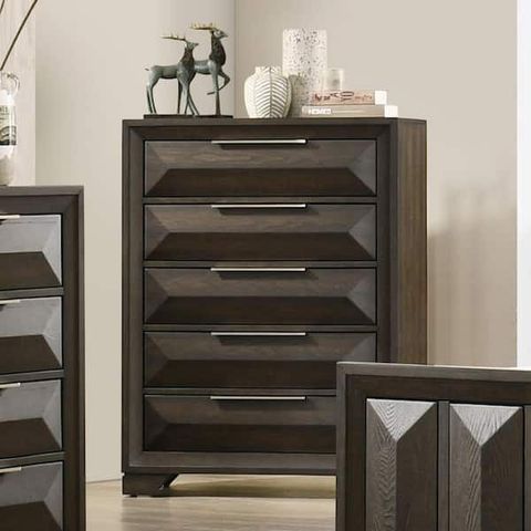 Furniture Of America Pinnete Espresso 5-Drawer 35.5 In. Chest Of ... intended for Chest With 5 Drawers, Espresso