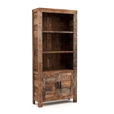 Furniture Of America Zima 81-Inch Yellow Solid Wood Bookcase - Walmart.com with Furniture Of America Krella Wood Rustic 62-Inch Tv Stand In Reclaimed Oak