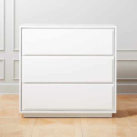 Gallery 3-Drawer White Dresser + Reviews | Cb2 within Maximizing Storage with a Classic White Dresser
