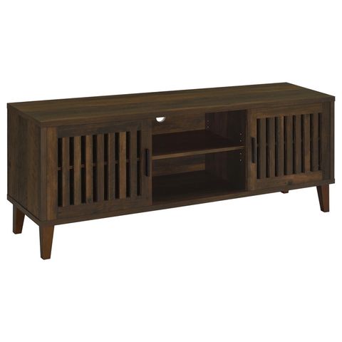 George Oliver Mahala 2-Door Engineered Wood 60" Tv Stand Dark Pine ... with regard to Understanding the Appeal of Distressed Pine in Modern TV Stand Construction