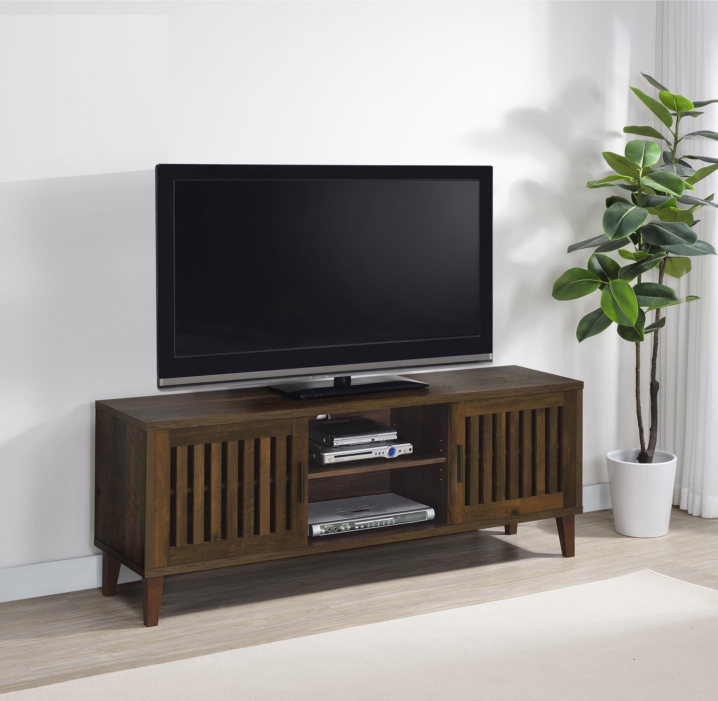George Oliver Mahala 2-Door Engineered Wood 60&amp;Quot; Tv Stand Dark Pine ... pertaining to Sedona 2-Door Engineered Wood 60&quot; Tv Stand Dark Pine