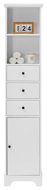 Gewnee Freestanding Storage Cabinet - Transitional - Bathroom Cabinets ... pertaining to Maximizing Your Living Space The Gewnee Tall Freestanding Cabinet Solution