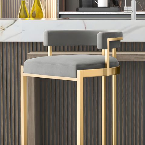 Glam Bucket Bar Stool Upholstered Bar Stool With Gold Metal Base - 2 ... with regard to Backless Industrial Bar Stool With Geometric Metal Base And Gold Seat