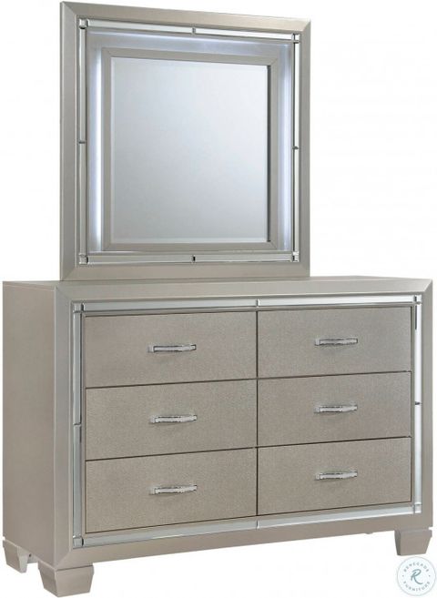 Glamour Youth Champagne Dresser With Mirror And Led Light Set From ... throughout Exploring the History and Evolution of Glamour Youth Dresser Fashion