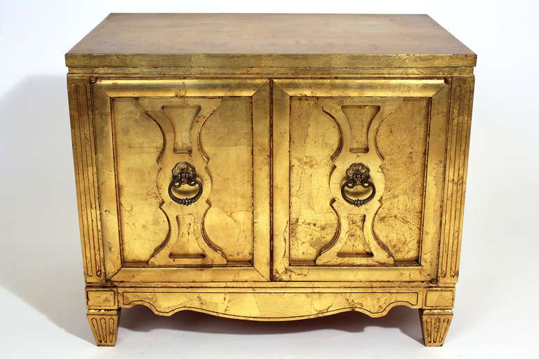 Gold Leaf Gilt Wood Cabinet At 1Stdibs intended for Gold Leaf Eight Drawer Cabinet