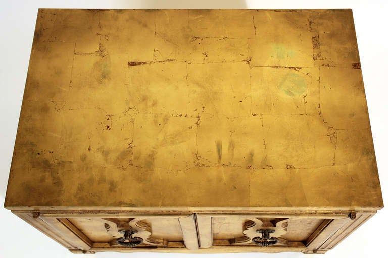 Gold Leaf Gilt Wood Cabinet At 1Stdibs pertaining to Gold Leaf Eight Drawer Cabinet