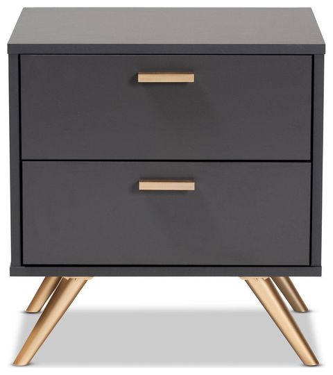 Goldsmith Modern Contemporary Dark Gray/Gold Nightstand - Midcentury ... with Understanding the Appeal of Goldsmith Modern Contemporary Dark Gray Gold Dresser