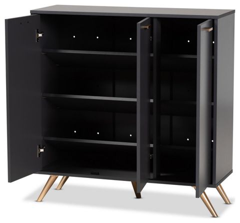 Goldsmith Modern Contemporary Dark Gray/Gold Shoe Cabinet - Midcentury ... intended for Understanding the Appeal of Goldsmith Modern Contemporary Dark Gray Gold Dresser