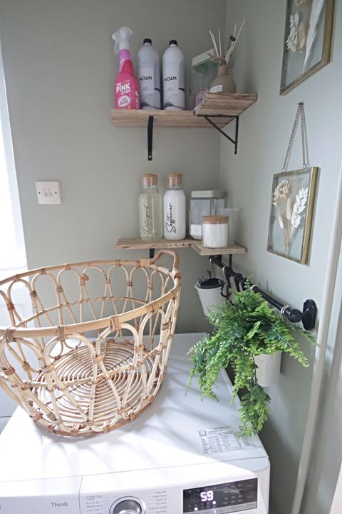 Green Laundry Room Makeover - Makes, Bakes And Decor throughout Your Cat's Guide to a Cozy Laundry Space