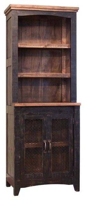 Greenview Sliding Barn Door Media Wall Unit, Distressed Black - Rustic ... for Greenview Sliding Barn Door Media Wall Unit, Distressed Black
