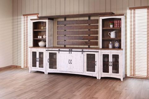 Greenview Sliding Door Media Set - Distressed White | Entertainment ... in Unpacking the Design and Functionality of the Greenview Media Unit