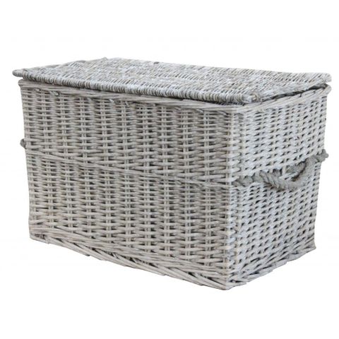 Grey Wash Wicker Willow Storage Trunk / Chest Small: Amazon.co.uk ... for Willow Chest