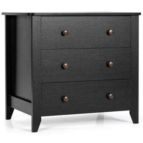 Gymax 3 Drawer Dresser Chest Of Drawers Bedside Table For Living Room ... intended for Black 3 Drawer Dresser - Compact Small Chest Of Drawers For Bedrooms