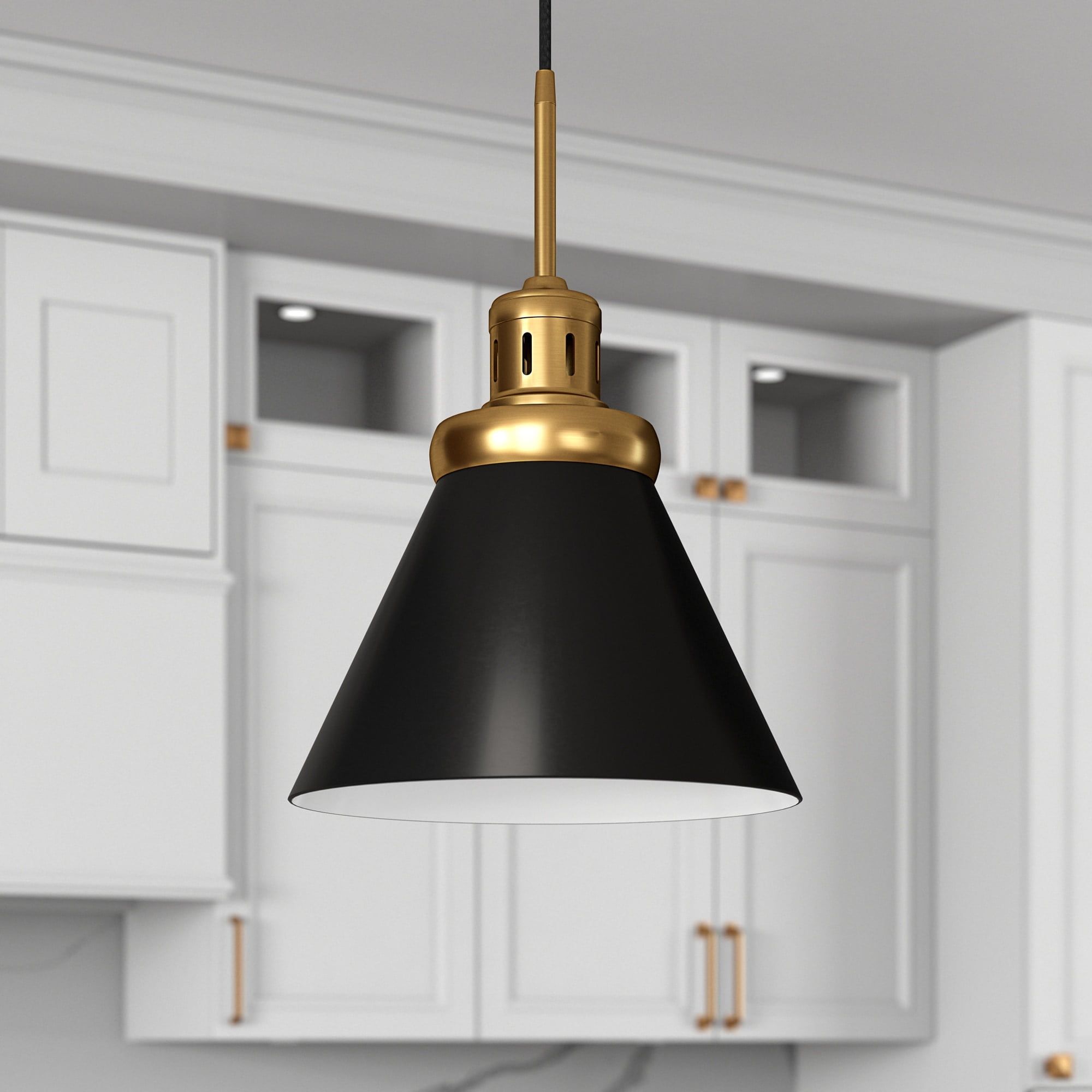 Henn&amp;Hart 17&quot; Brushed Brass/Blackened Bronze Pendant - Walmart.com intended for Zeno 8.5 Pendant Understanding Blackened Bronze Finishes
